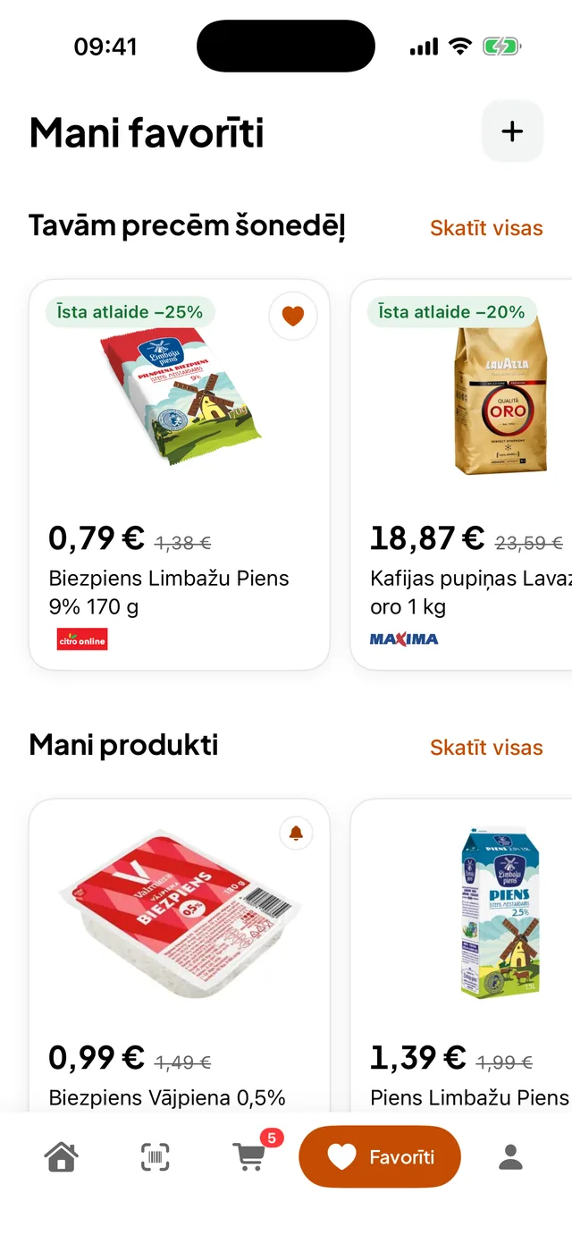 Lietotnē: tavām precēm šonedēļ, ar īstām atlaidēm