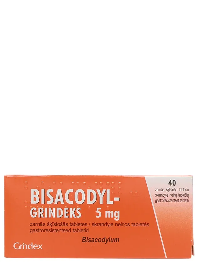 Bisacodyl grindeks (bisakodils), 40 tabletes