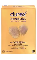 DUREX SENSUAL EXTRA LUBE PREZERVATĪVI, 20GAB.