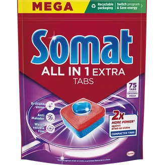 TRAUKU MAZG.MAŠĪNAI TABLETES SOMAT ALL IN1 EXTRA 75GAB