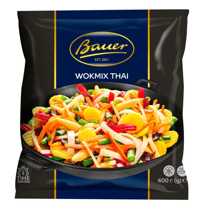 DĀRZEŅU MAISĪJUMS BAUER THAI WOK MIX, SALDĒTS 400G
