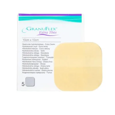 Granuflex Extra Thin hidrokoloīdu īpaši plānais pārsējs 10 x 10 cm N5
