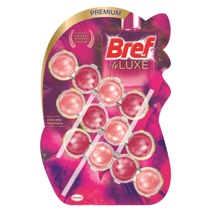 TUALETES BLOKS BREF DELUXE DELICATE MAGNOLIA 3X50G
