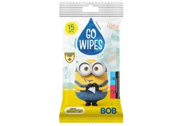 MITRĀS SALVETES GO WIPES MINIONS BĒRNU 15GB.