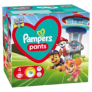AUTIŅBIKSĪTES-BIKSĪTES PAMPERS PANTS, GIANT PACK PLUS, 4. IZMĒRS, 72 GAB., PAW PATROL
