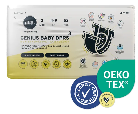 Gege Genius Baby DPRS (4-9 kg) midi 3 autiņbiksītes, 52 gab.
