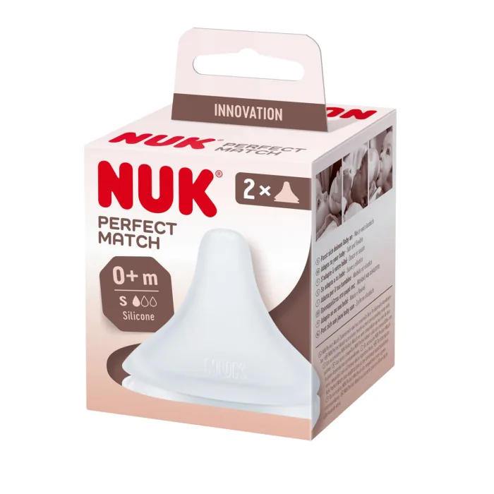 KNUPIS NUK PERFECT MATCH S IZMĒRS, SILIKONA 0M+ 2GAB.