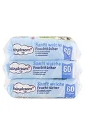 BABYDREAM MITRĀS SALVETES AR ALVEJU UN KUMELĪŠU EKSTRAKTU, 3X60GAB.