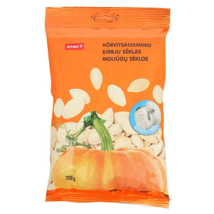 ĶIRBJU SĒKLAS RIMI NELOBĪTAS, GRAUZDĒTAS UN SĀLĪTAS 200G