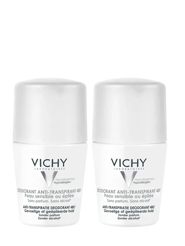 Vichy Anti-Perspirant Sensitive 48H Antiperspiranta dezodorants, 2 x 50 ml