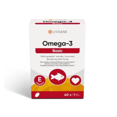 Livsane Omega-3 basic mīkstās kapsulas N60