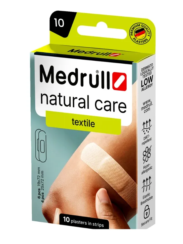 Medrull plāksteris natural care auduma, 10 gb.
