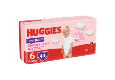 AUTIŅBIKSĪTES HUGGIES GIRL S6 15-25KG 44GB.