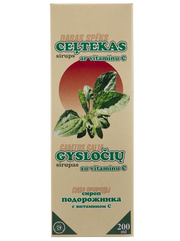 Ceļtekas sīrups ar vitamīnu C, 200 ml