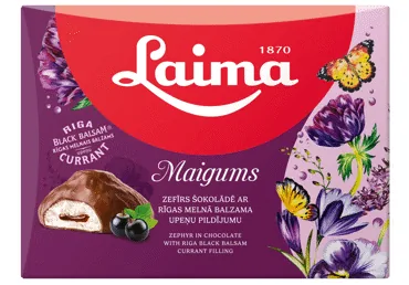 ZEFĪRS LAIMA MAIGUMS AR RĪGAS MELNĀ BALZAMA UPEŅU PILDĪJUMU 185G