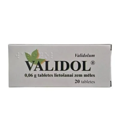 Validol 0,06 g zem mēles lietojamas tabletes N20