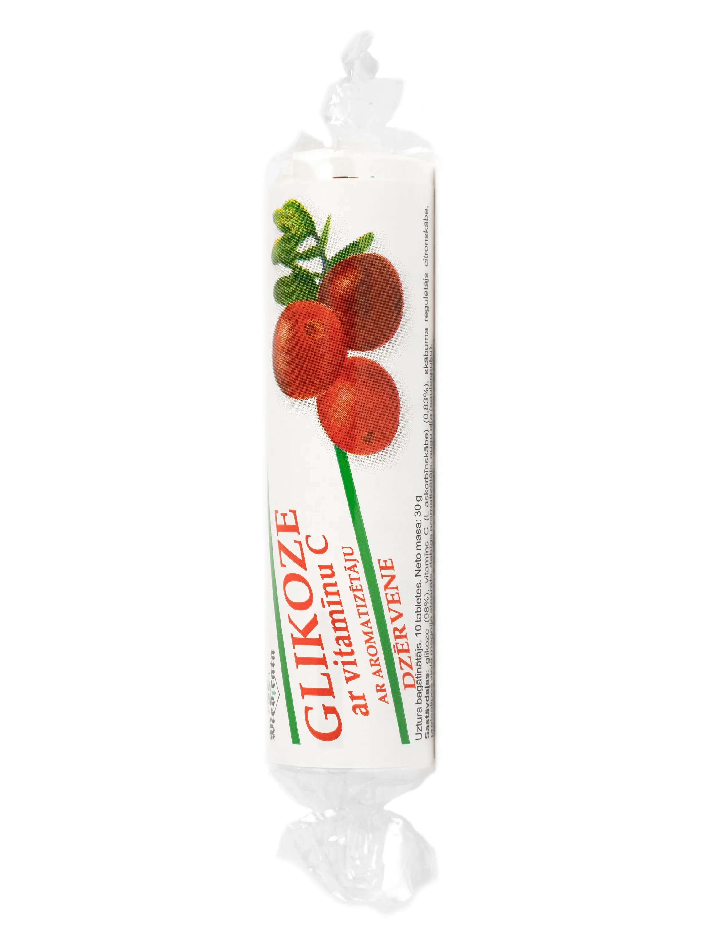Glikoze ar C vitamīnu (dzērveņu), 10 gb.