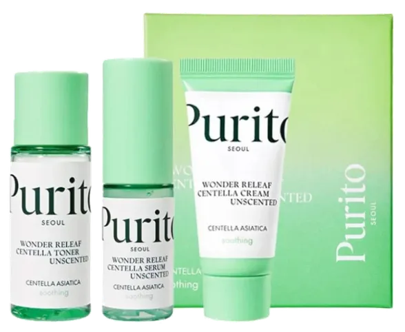 Purito Wonder Releaf Centella unscented mini komplekts, 1 gab.