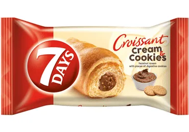 KRUASĀNS 7DAYS AR RIEKSTU KRĒMA PILDĪJUMU  UN CEPUMU GABALIŅIEM 60G