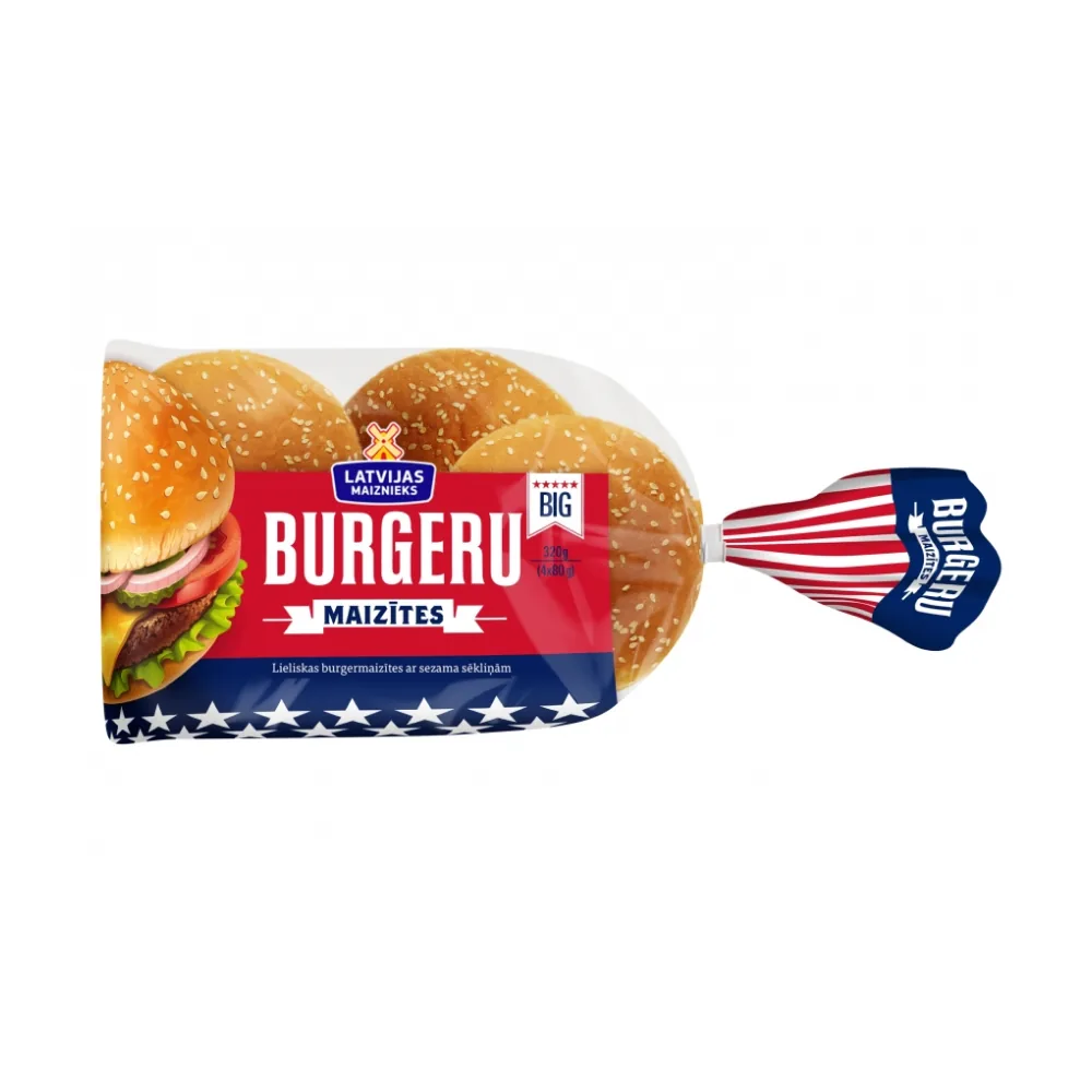 BURGERU MAIZĪTES KLASISKĀS 4 GAB 320G LATVIJAS MAIZNIEKS