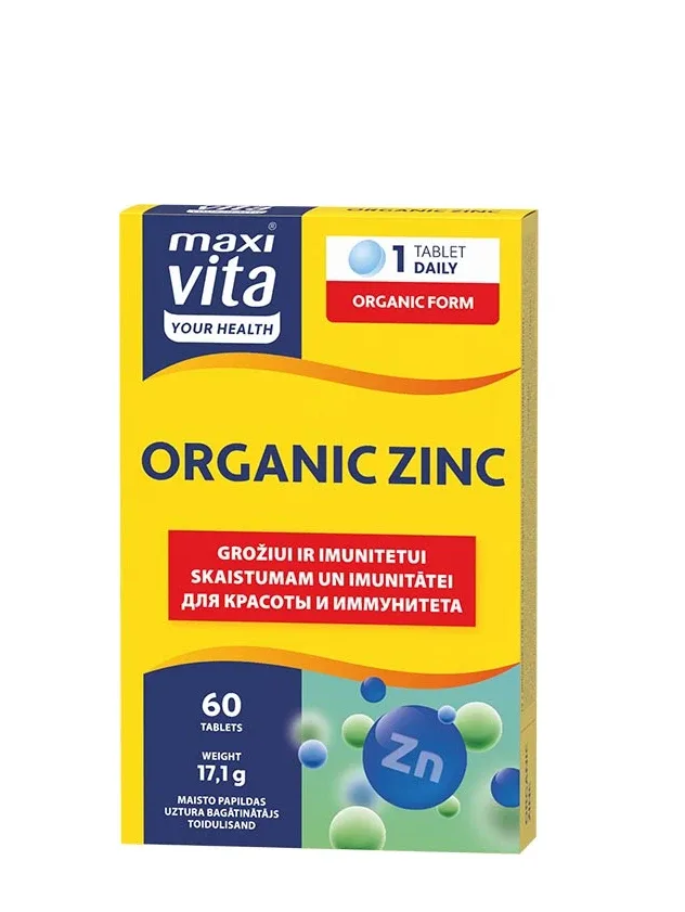 Zink organic tabletes, 60 gb.
