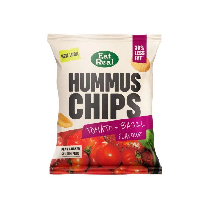 HUMUSA ČIPSI EAT REAL AR TOMĀTU UN BAZILIKA GARŠU 45G