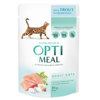 BARĪBA KAĶIEM KONS.OPTIMEAL AR FORELI KR.MĒRCĒ 85G