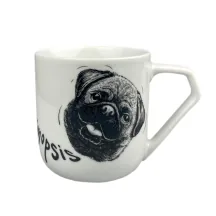 KRŪZE, ĢEOMETRIJA, PORCELĀNA, DIZAINA, VIENKRĀSAINA, 440ML