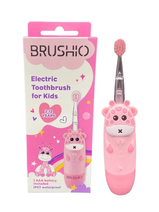 Brushio rozā elektriskā zobu birste bērniem