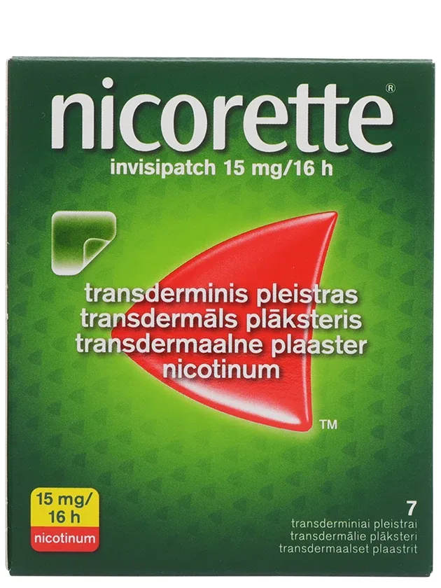 Nicorette plāksteri 15 mg/16H, 7 gb.