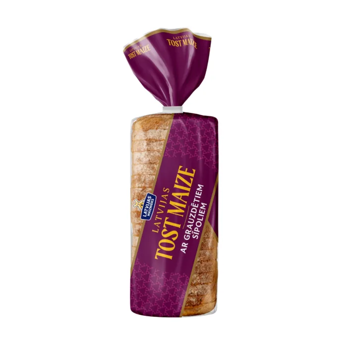 TOSTERMAIZE LATVIJAS TOST MAIZE AR GRAUZDĒTIEM SĪPOLIEM 450G