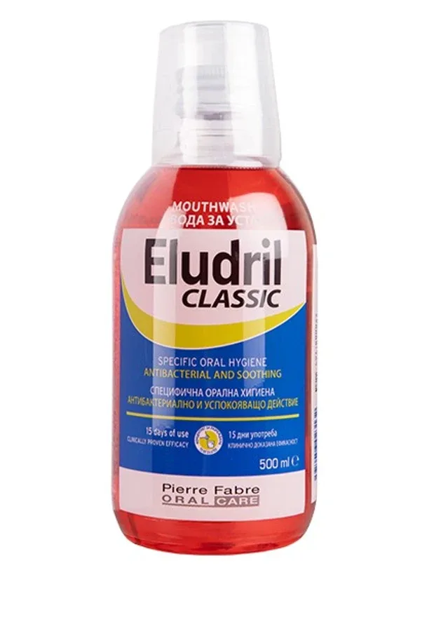 Eludril Classic mutes skalojamais līdzeklis, 500 ml