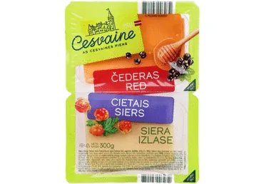 SIERA IZLASE ČEDERAS SIERS UN CIETAIS SIERS ŠĶĒLĪTES CESVAINES PIENS 2X150G