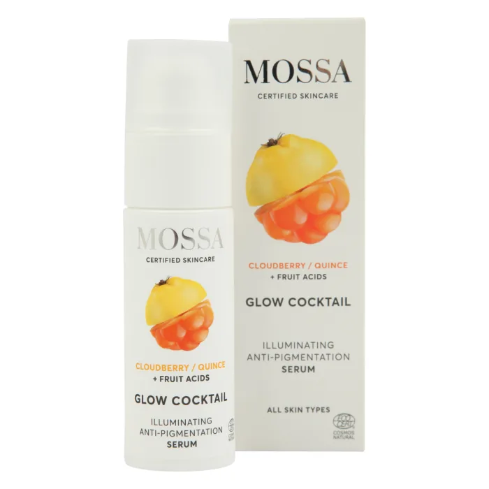 SERUMS MOSSA GLOW COCKTAIL IZGAISMOJOŠS ĀDAS PIGMENTĀCIJAS NOVĒRŠANAI 25ML
