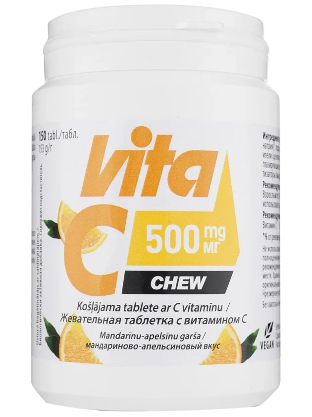 Vitabalans Vita C 500 mg, 150 košļājamas tabletes