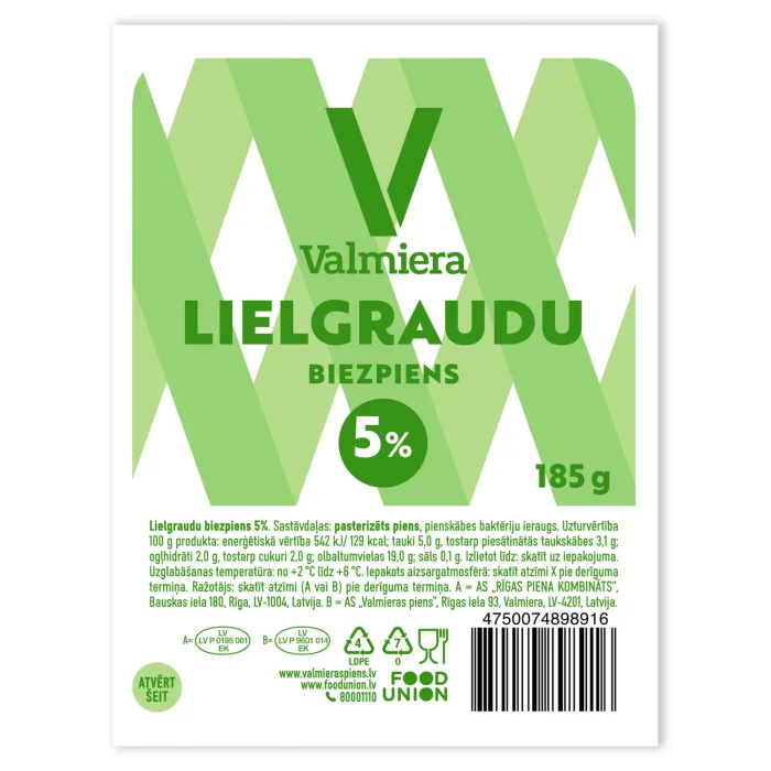 BIEZPIENS VALMIERA LIELGRAUDU 5% 185G