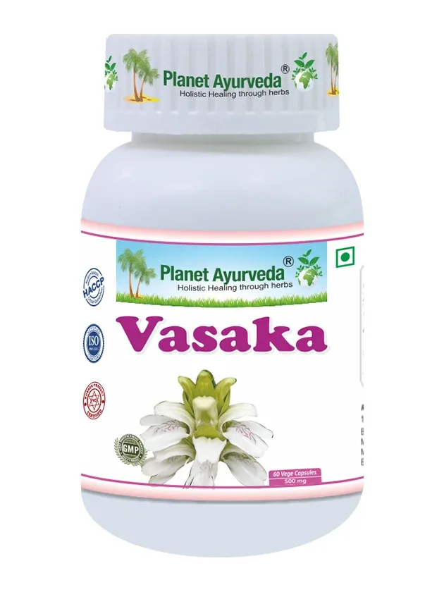 Planet Ayurveda® Vasaka ar riekstkoka zieda ekstraktu, 60 kapsulas