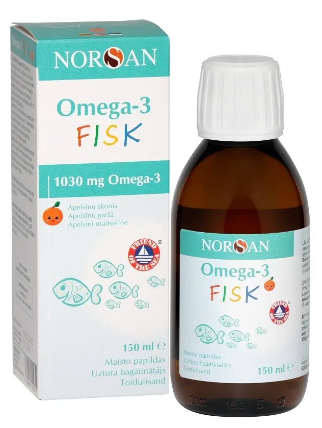 Norsan Omega-3 fisk ar apelsīnu garšu, 150 ml