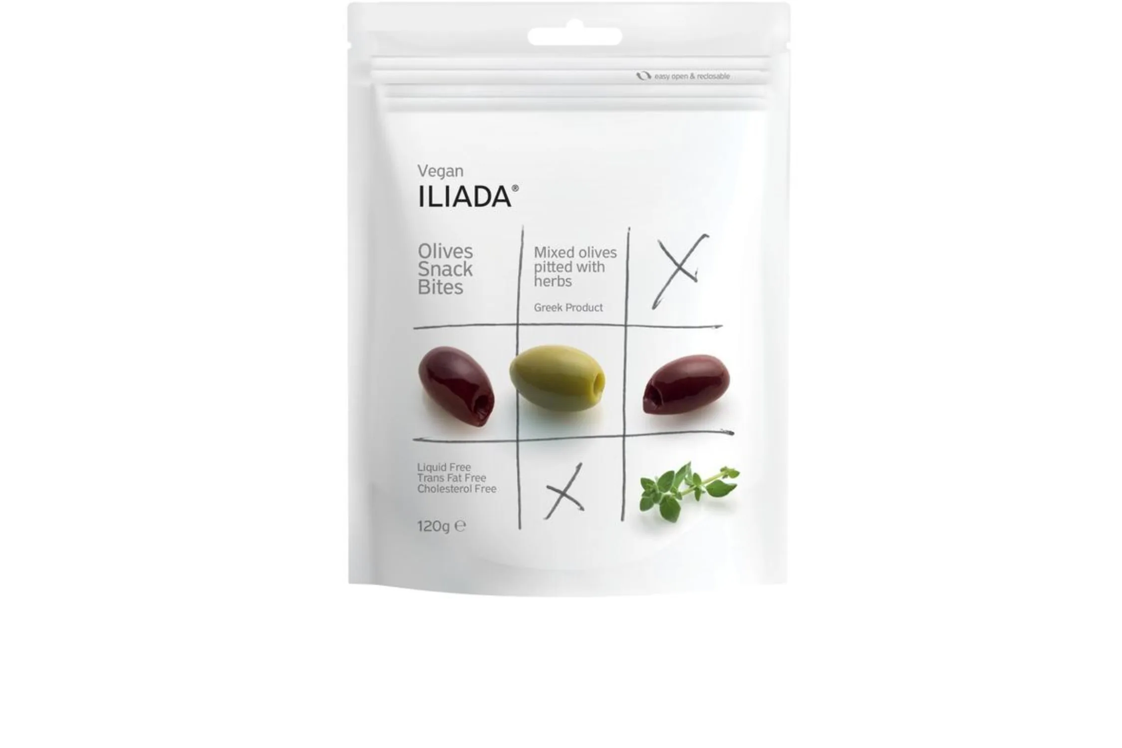 OLĪVAS BEZ KAULIŅIEM ILIADA, MIX, AR ZAĻUMIEM, 120G