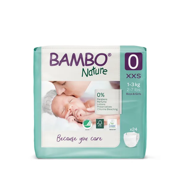 Bambo Nature Nature Premature 1-3 kg autiņbiksītes, 24 gab.