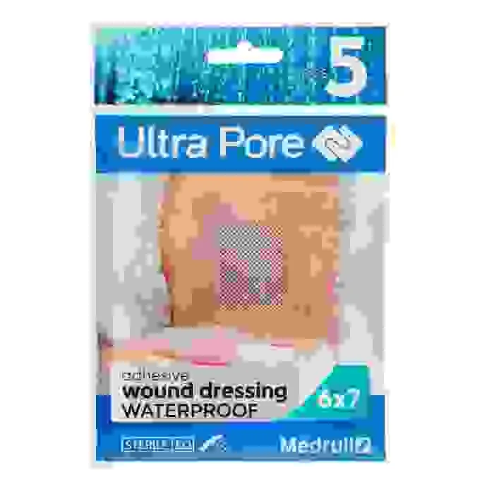 MEDRULL ULTRA PORE PAŠLĪMĒJOŠS ABSORBĒJOŠS BRŪČU PĀRSĒJS, ŪDENSNECAURLAIDĪGS 6 X 7 CM 5. STERILS.
