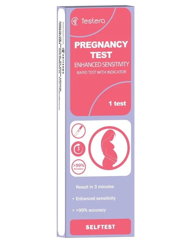 Testera Tests grūtniecības noteikšanai HCG midsream, 1 gb.