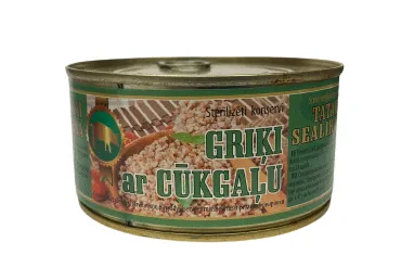 STERILIZĒTI KONSERVI BRASLA GRIĶI AR CŪKGAĻU 325G