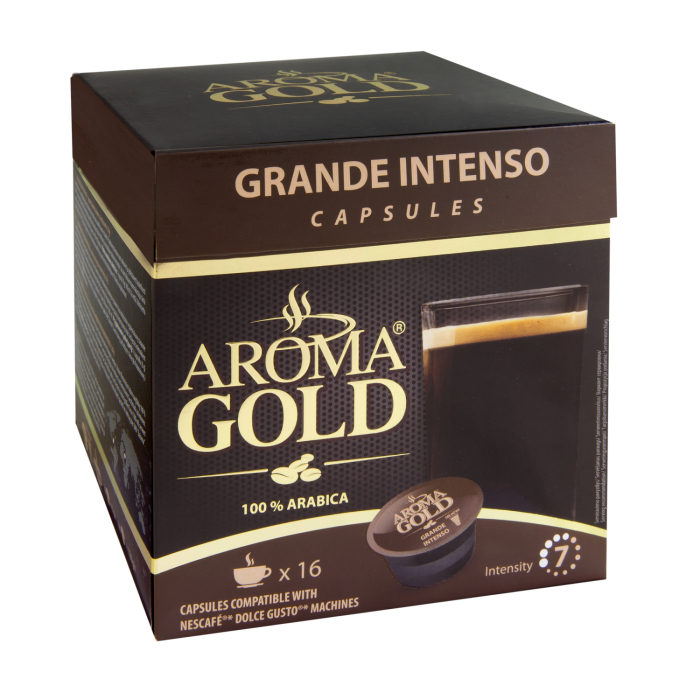 KAFIJAS KAPSULAS AROMA GOLD GRANDE INTENSO 16X8G