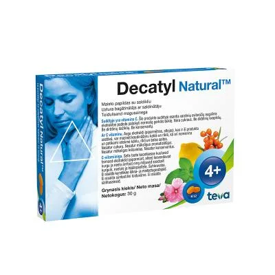 Decatyl natural sūkājamās tabletes N12