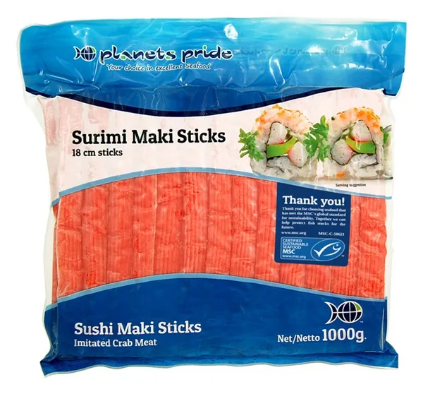 SURIMI NŪJIŅAS, 18CM, SUSHI, 1KG, SALDĒTAS
