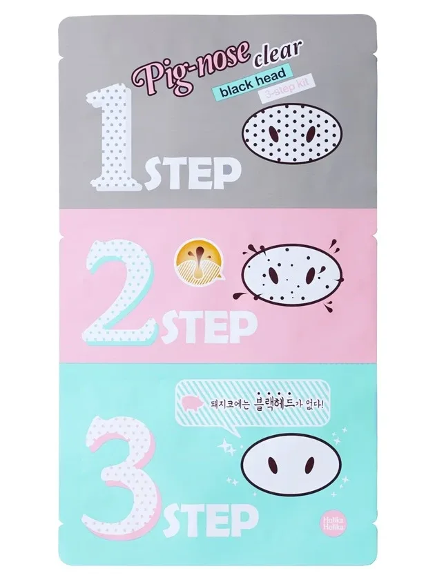 Holika Holika Pig Nose Clear blackhead 3-step kit poras attīrošs komplekts