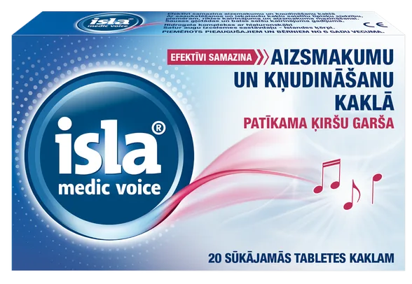 Isla Medic Voice sūkājamās tabletes, 20 gab.