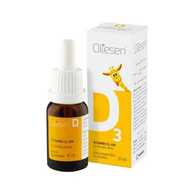 Oilesen D3 vitamīns 400 SV pilieni 10 ml