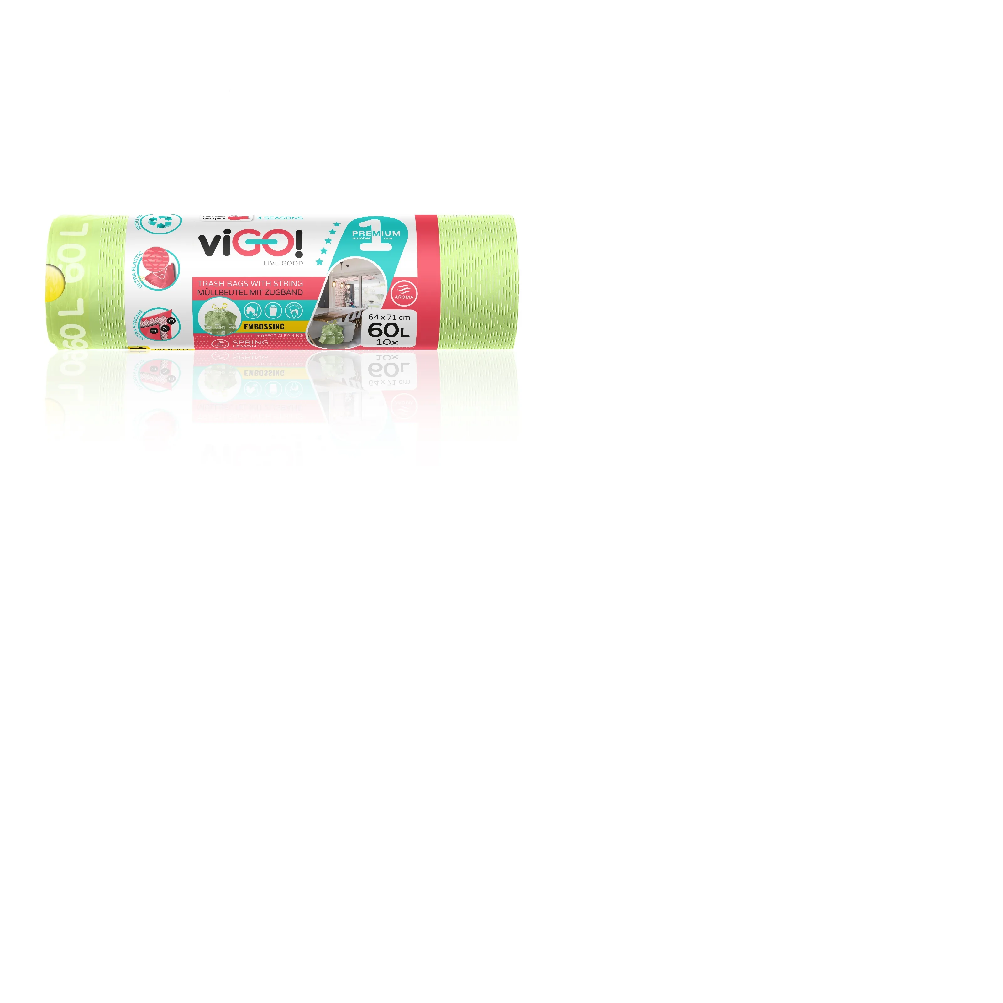 ATKRITUMU MAISI VIGO! SPRING, AR CITRONU AROMĀTU, LD, AIZVELKAMI, 60L, 64X71CM, 30MK, 10GAB